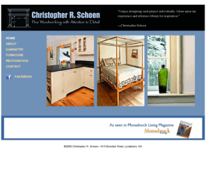 schoencustomwoodworking.com: Christopher Schoen creating fine cabinetry, furniture and restoring historic homes.
Christopher Schoen creating fine cabinetry, furniture and restoring historic homes.