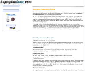 bupropionstore.com: Bupropion Online Prescription
Cheap Bupropion Prescription