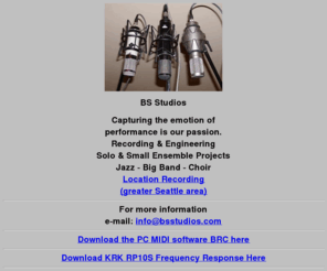 bsstudios.com: BS Studios - Audio Recording - Location Recording
