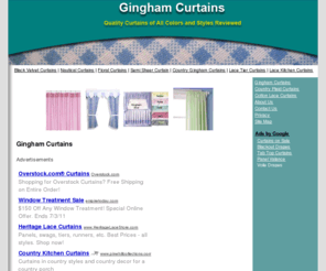 ginghamcurtains.net: Gingham Curtains At Low Prices
High quality Gingham Curtains for every room in your home at discount prices. Great gingham curtain patterns and colors only at ginghamcurtains.net