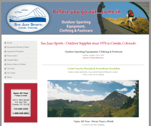 sanjuansports.com: San Juan Sports - Outdoor Supplier since 1974 in Creede, Colorado
Joomla! - the dynamic portal engine and content management system