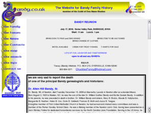 bandy.co.uk: The Bandy Family - Genealogy, History, News, Businesses and Interests,
includes spelling variants like BUNDY.
