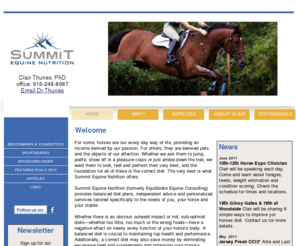 equinenutritionconsultant.com: Home - Summit Equine Nutrition
Independent equine nutrition advice including  diet formulation, forage analysis and custom supplements provided by Dr Clair Thunes.