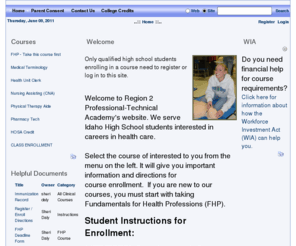 reg2academy.org: Region 2 Professional-Technical Academy >  Home
Region 2 of Idaho Professional-Technical Academy.  Health Professions online courses for high school students. 