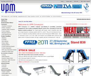 upmconveyors.co.uk: UPM Conveyors
 UPM Conveyors, manufacturers of belt conveyors, roller conveyors and automated conveyor systems in extruded aluminium, mild steel and stainless steel. From single standard conveyors to fully automated handling equipment