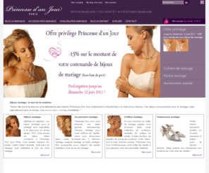 princessedunjour-paris.com: Princesse d'un Jour - Bijoux et accessoires pour le mariage
Princesse d'un Jour propose des bijoux et accessoires pour le mariage. Toute la finesse et la délicatesse de bijoux et accessoires pour le mariage ornés de cristal et de perles de bohème.