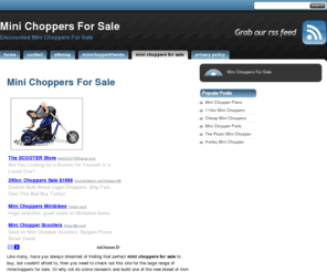 minichoppersforsale.org: Mini Choppers For Sale - Discounted | Mini Choppers For Sale
Bargained Priced Mini Choppers For Sale At Never To Be Repeated Prices. All Stock Must Be Sold