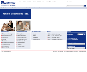 axawinterthur.info: Versicherungen und Vorsorge | AXA Winterthur
Sie haben die Wahl - wir die passende Versicherung für Auto, Hausrat, Haftpflicht, Reisen, Rechtsschutz, Vorsorge, Sachen, Finanzen und berufliche Vorsorge.