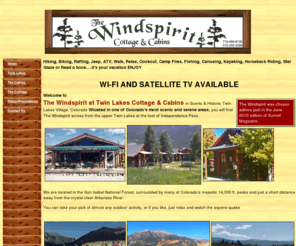 cabinstwinlakescolorado.com: Windspirit at Twin Lakes Cafe & Cabins in Twin Lakes, Colorado
Located in Twin Lakes, Colorado, the Windspirit Cafe and Cabins priovides the perfect getaway location for your Colorado vacation. 