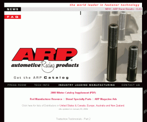 Auto Racing Products Fasteners on Bolts Com  Arp   The Official Website Of Automotive Racing Products