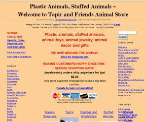 animaljewelrypins.com: Realistic Stuffed Animals, Realistic Plastic Animals, Animal Jewelry and Gifts, Educational Toys
OUR online store is YOUR place to buy realistic animal replicas. SEE OUR FLAT RATE BUDGET SHIPPING OPTION. We sell plastic animals, stuffed animals, plastic animal replicas, stuffed beanie animals, stuffed animal hand puppets, plastic toy animals, wildlife toys, animal replicas, animal jewelry, art and crafts. Proceeds help save endangered species.