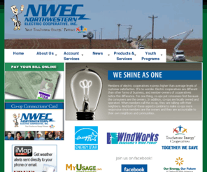 nwecok.net: Northwestern Electric Cooperative
Northwestern Electric Cooperative was incorporated July 10, 1940, after farmers and ranchers in the northwestern part of Oklahoma were unable to secure electrical service from any other source.  The Cooperative was organized to perform a service and not as a profit making organization.