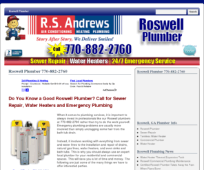 plumbingroswell.biz: Roswell Plumber 770-882-2760
Complete Roswell plumbing service from sewer repair to water heaters, from kitchen remodeling to commercial plumber. Call for tankless water heaters.