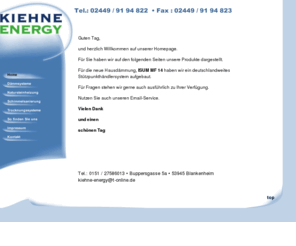 kiehne-energy.com: Home
Elektroinstallation - Tel.: 02449 / 91 94 822  • Fax : 02449 / 91 94 823