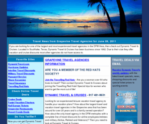 grapevinetravelagencies.com: Grapevine Travel Agencies / Grapevine Cruise Agencies
Grapevine Area Travel Agencies - Dynamic Travel & Cruises - Grapevine's largest and best vacation agency.