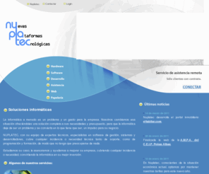 nuplatec.com: NUPLATEC - Nuevas Plataformas TecnolÃ³gicas S.L.: Servicios informÃ¡ticos para PYMES
Especialistas en software de gestiÃ³n, sistemas y desarrollo, cubrimos cualquier incidencia o necesidad informÃ¡tica.