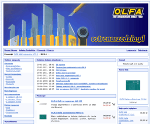 ostrenarzedzia.pl: OSTRE NARZĘDZIA - Noze OLFA, Narzedzia OLFA, Noze segmentowe OLFA, Noze krazkowe OLFA, Nozyczki OLFA
