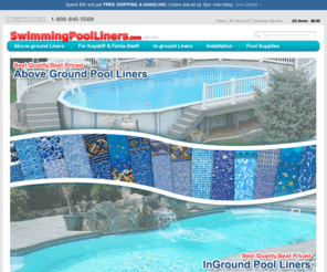 swimmingpoolliners.com: Pool Liners for Above Ground, In-Ground, Kayak® & Fanta-Sea Pools. We also sell floats, chemicals, opening & closing kits, and more!
Visit us for the greatest selection of swimming pool liners for above ground and in-ground pools. Discounted prices on all replacement swimming pool liners!