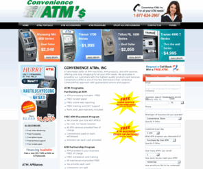 convenienceatms.com: ATM Business | ATMs for Sale  |  ATM Supplies |  ATM Accessories |  ATM Signs | ATM Machine | Buying an ATM
ATM sales and supplies. We sell Triton, Tranax, WRG all for best prices. Need an ATM? Start an ATM Business today. We offer financing and placement services - Convenience ATMS, Inc.