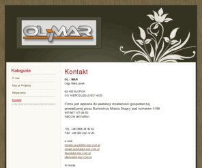 ol-mar.com.pl: Kontak OL-MAR.com.pl - OL-MAR.com.pl
firma OL -MAR jest właścicielem sklepu internetowego dla dzieci e-zabawkowo.pl i kilku innych serwisu które są w budowie. 