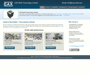 caxmold.com: Injection Mold Maker and Thermoplastics Molder - CAX Mold Technology Limited
CAX Mold Technology Limited specializes in producing high-quality plastic injection molds and injection molded products to the international market. We have been engaged in the manufacturing sector since 1996.