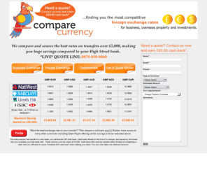 compare-currency.com: Foreign Currency Exchange Rates | Currency Conversion | Currency Comparisons | Compare Currency
Compare Currency are a UK based foreign currency broker offering the best in foreign exchange rates and currency conversion.