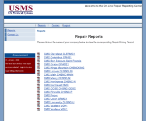 usmsservices.biz: Welcome to US Medical's On-Line Repair Reporting Center
The finest Online Surgical and MRI Repair Center