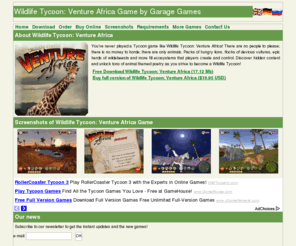 wildlifetycoonventureafrica.com: Wildlife Tycoon: Venture Africa Game by Garage Games
Wildlife Tycoon: Venture Africa Game by Garage Games. Lions, hyenas and crocodiles thrive in the ultimate ecosystem simulator!