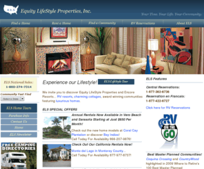 mhchomes.com: Equity LifeStyle Properties | Manufactured Home Communities, Rental Homes, Retirement Communities, RV Campgrounds
Equity LifeStyle Properties owns and operates the highest quality portfolio of site-set resort communities, retirement communities, rental homes, and RV campgrounds across the United States.
