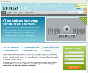 myaffilorama.com: Affiliate Marketing Training, Software & Support  | Affilorama
Affilorama brings you free affiliate marketing training, software and support. Register now for free today and boost your affiliate sales!