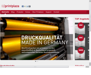 print-plaza.net: Druckerei PRINTPLAZA | Online drucken im Offset - Digitaldruck | printplaza AG
printplaza.de Online drucken – so einfach wie nie! Briefbogen, Flyer, gefalzt, Visitenkarten, Mappen, Postkarten