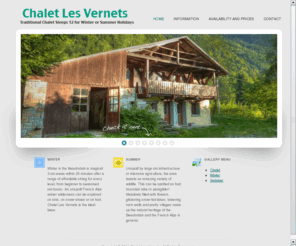 chalet-les-vernets.co.uk: French Alps Holiday Chalet
Chalet Les Vernets is a traditional Savoyard chalet in the Beaufortain region of the French Alps available for self catering rent winter ski season or summer