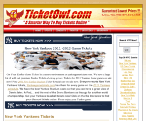 yankeesgametickets.com: YANKEES GAME TICKETS || YANKEES SCHEDULE 2011 || CHEAP YANKEE TICKETS
New York Yankees Game tickets available for all home and away games. Find Cheap Game Tickets, Plus a 2011  New York Yankees schedule, Yankee Stadium seating information and much more.