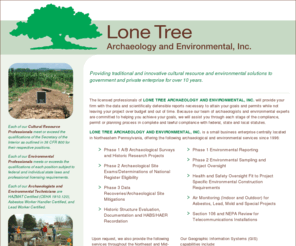 ltaeinc.com: Lone Tree Archaeology and Environmental, Inc.
Providing traditional and innovative cultural resource and environmental solutions to government and private enterprise for over 10 years.