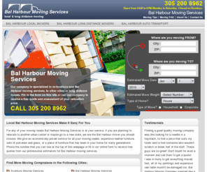 balharbourmovingservices.com: Bal Harbour moving services | Bal Harbour moving services relocates you fast and easy
Bal Harbour moving company helps getting your move comfortable and smooth for you. Phone us to get a free quote or fill online form.