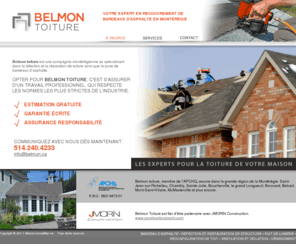 belmonimmobilier.com: Belmon toiture :: spécialite en réfection et en réparation de toiture ainsi qu'en pose de bardeaux d’asphalte
Spécialiste en réfection et en réparation de toiture ainsi qu'en pose de bardeaux d’asphalte.