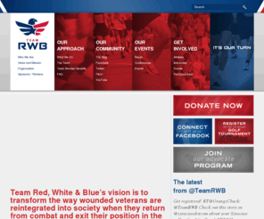 teamrwb.net: Team Red, White & Blue
Team Red, White and Blue's vision is to transform the way wounded veterans are reintegrated into society when they return from combat and exit their position in the Active Duty force or National Guard.