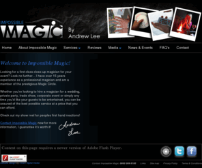 magic-man.co.uk: Welcome to Impossible Magic by Andrew Lee
Looking for a first class close-up magician for your event? Look no further! Andrew Lee has over 15 years experience  as a professional magician.