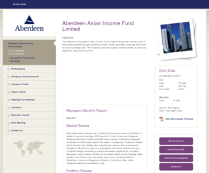 asian-income.biz: Asian Income, Asian Income Fund, Aberdeen Asian Income - Aberdeen Asset Management - Aberdeen Asian Income Fund Limited
Let us bring Asia to you. Our Asian income fund invests in higher yielding Asian stock. Visit our webwebsite