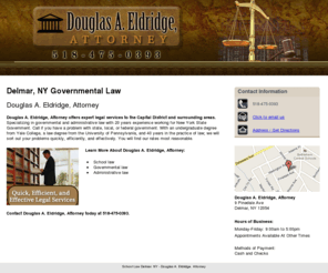 eldesq.com: School Law Delmar, NY - Douglas A. Eldridge, Attorney
Douglas A. Eldridge, Attorney provides expert legal services to Delmar, NY. Call 518-475-0393 for school law needs.