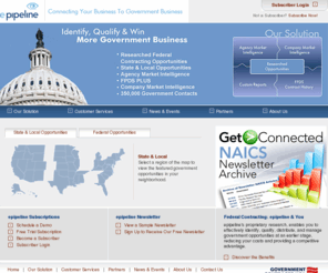 epipeline.com: Win Government Business, Obtain Business Intelligence, and Discover Government Opportunities - epipeline
Online service to help Identify, Qualify and Win more government contracts