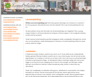 lerarenopleiding.com: LerarenOpleiding.com | De LerarenOpleiding website!
De meest complete lerarenopleiding website van Nederland! Functieomschrijvingen, Opleidingen, Vacatures, en nog veel meer over het vakgebied van een Lerarenopleidingen!