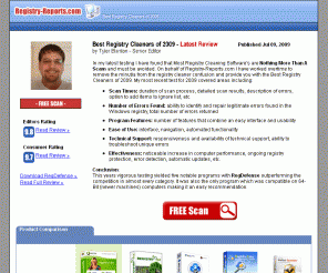 registry-reports.com: Registry Reports - 2009 Registry Cleaner Spotlight
Read registry reports on the top registry cleaner downlaods avaliable.