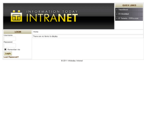 infotoday.info: Infotoday Intranet
Infotoday.info Intranet