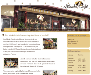 markt-cafe.de: Markt-Cafe
Das Markt-Cafe Bremen am Waller Wochenmarkt bietet als gemütliches Cafe und Kneipe für Jung und Alt Speisen und Getränke zu adäquaten Preisen. Feiern und Erholen in gemütlicher Atmosphäre bei schönem Wetter im Außenbereich oder drinnen in der Werder Bremen Raucher-Sportsbar.