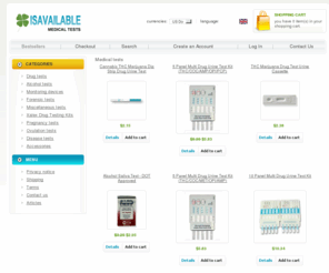 isavailable.com: Drug, disease, alcohol, ovulation, pregnance tests at IsAvailable.com
Cheap drug, alcohol, ovulation, disease tests