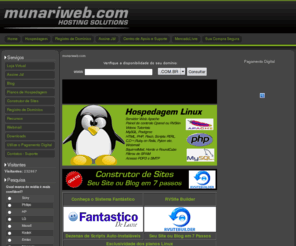 munariweb.com: www.munariweb.com - Hosting Solutions - munariweb.com
Soluções de Hospedagem Linux,windows,  Registro de domínios e Manutenção de Web Sites, e-commerce cds e dvds