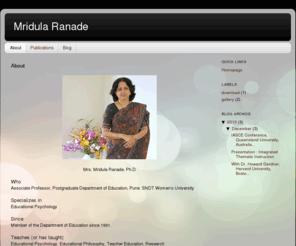 mridularanade.com: Mridula Ranade: About
