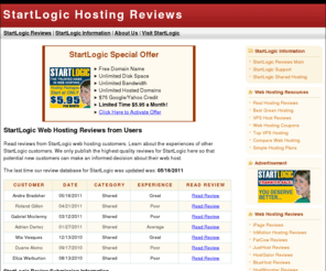 startlogic-reviews.com: StartLogic Reviews 2011 - $5.95 Month Special Hosting Offer Inside!
StartLogic web hosting reviews. StartLogic customer experiences and in-depth reviews.