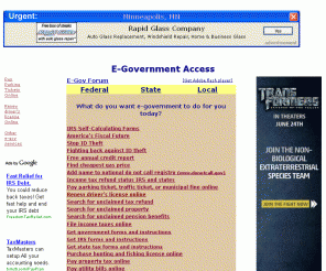 egovernmentaccess.com: E-Government Access
A comprehensive index of federal, state, and local e-government online services on the Internet.